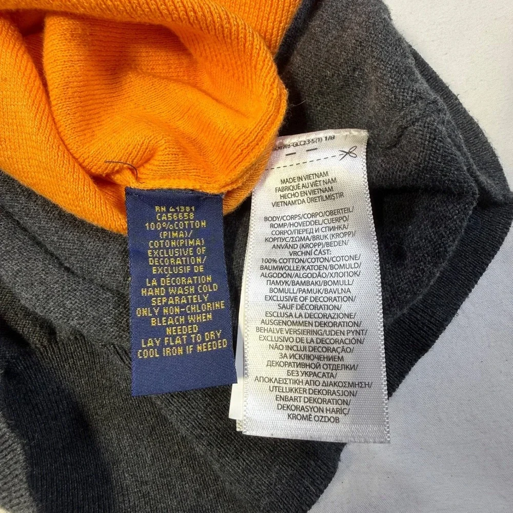 Lot of 2 Polo Ralph Lauren V‎ Neck Sweaters Pima Cotton Men's Size Large
